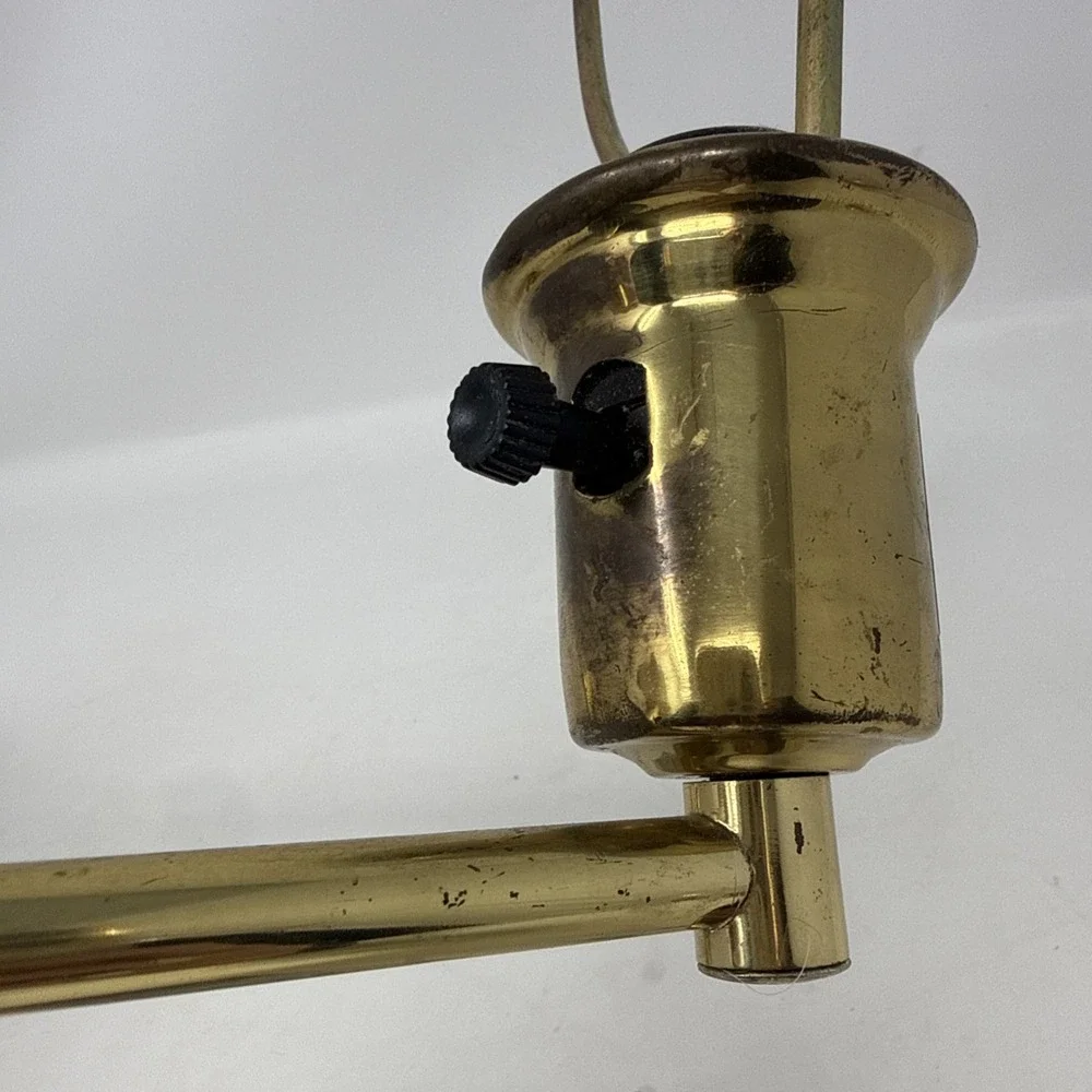 Vintage MCM Brass Articulating Swing Arm Sconce Lamp Wear Areas